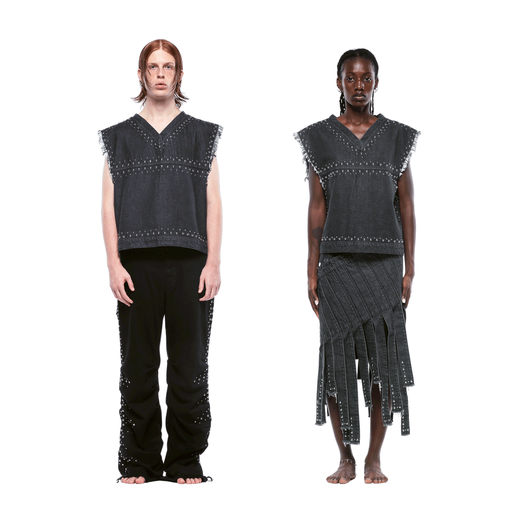 STUDDED TORSO TANK TOP - MAN