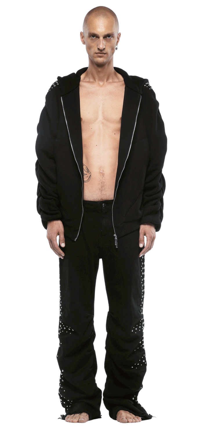 FELPA ZIP STUDDED SYNTAX CON DRAPPEGGIO  - UOMO