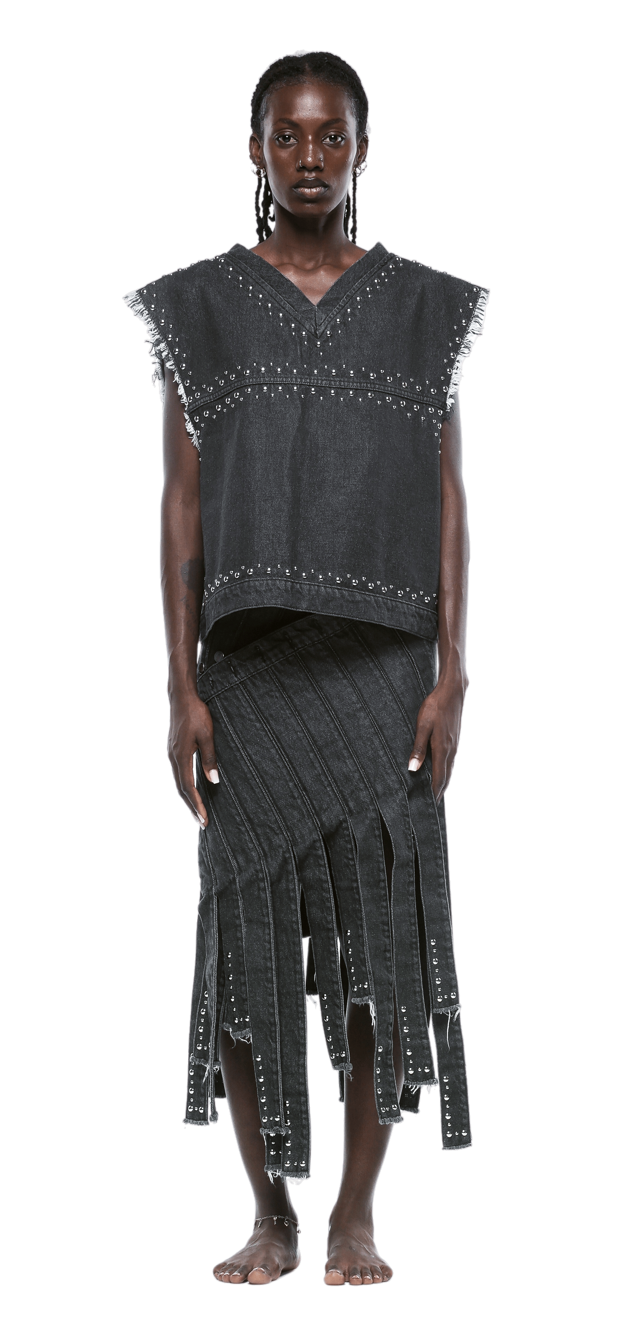 STUDDED TORSO TANK TOP - WOMAN