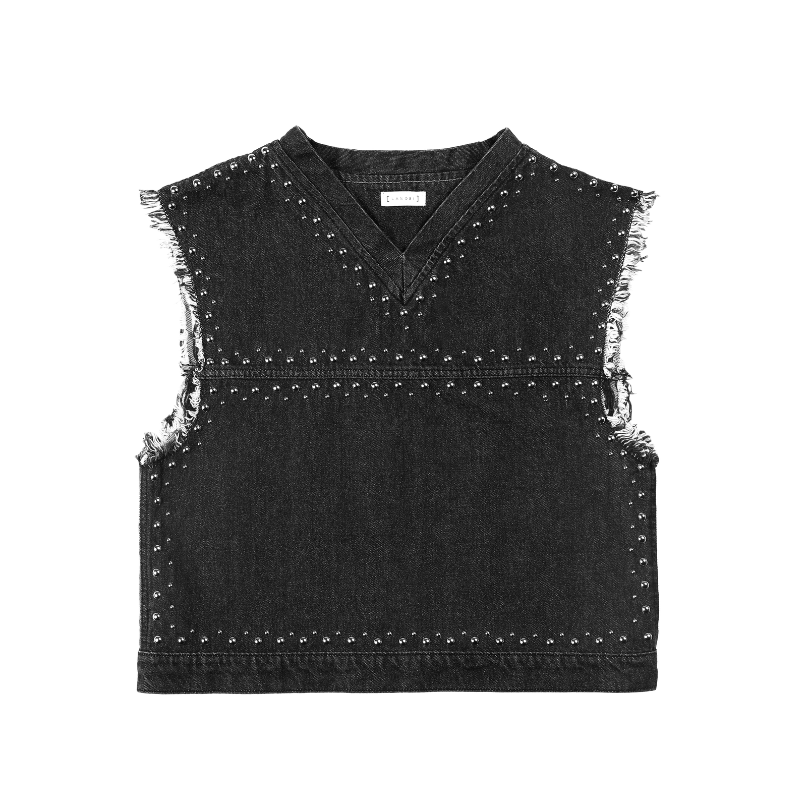 CANOTTA STUDDED TORSO IN DENIM - DONNA