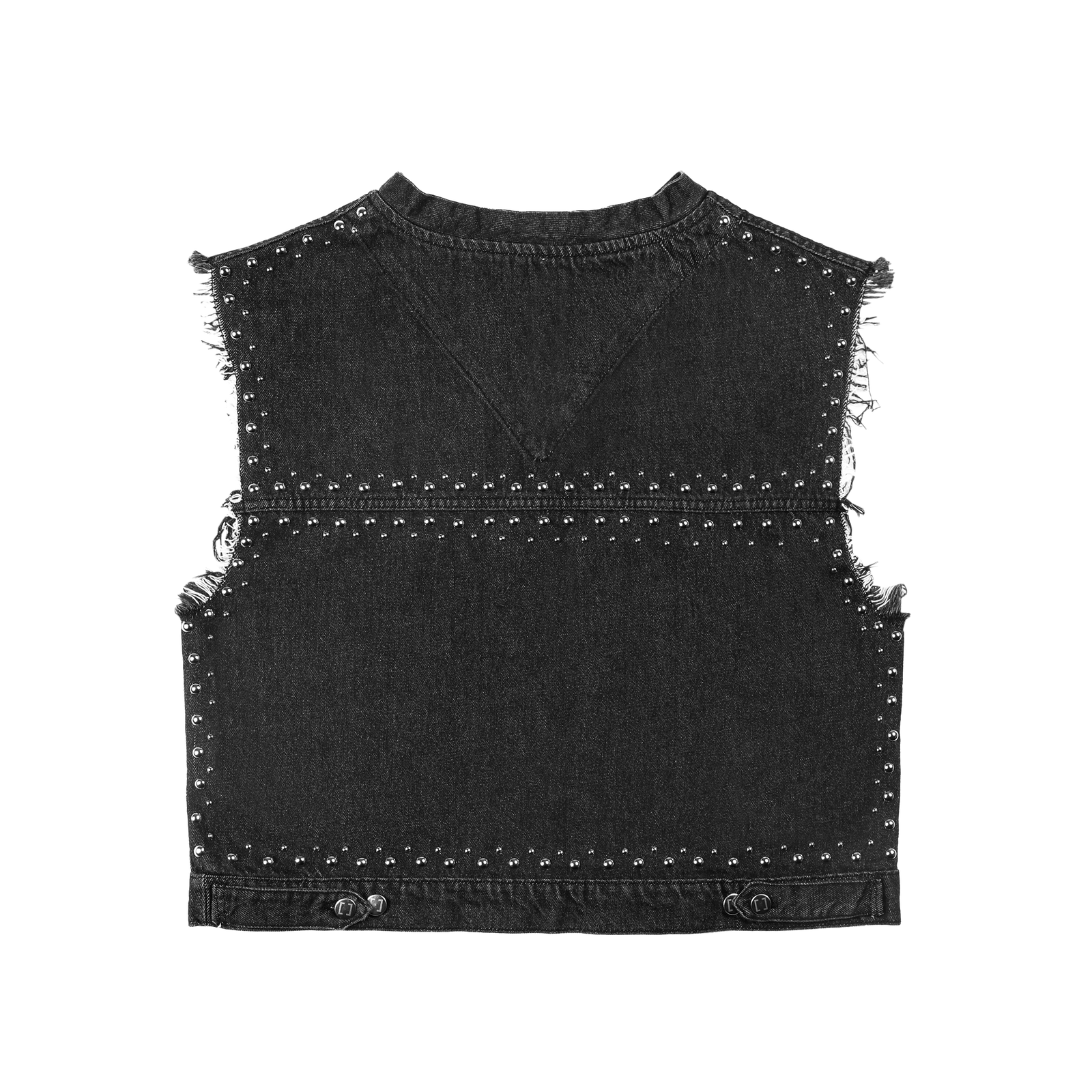 CANOTTA STUDDED TORSO IN DENIM - DONNA