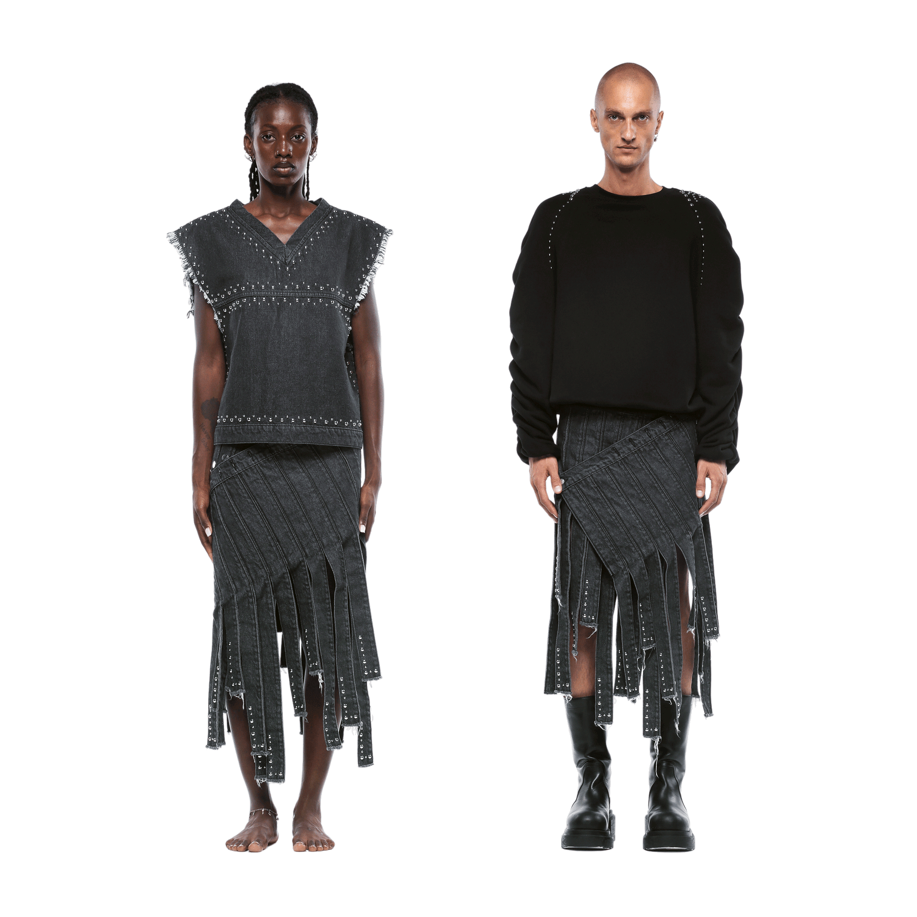 STUDDED GIRD SKIRT - WOMAN