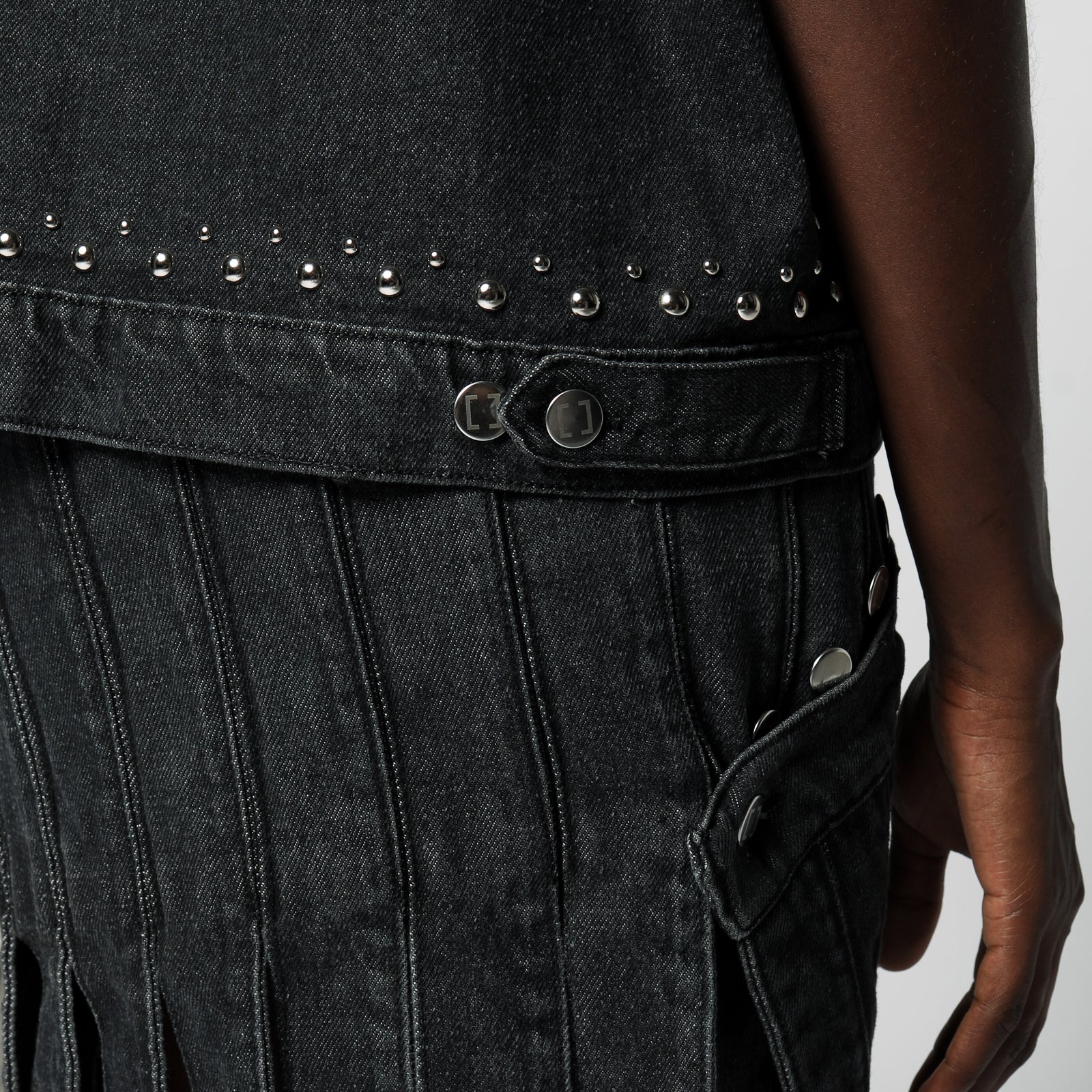 CANOTTA STUDDED TORSO IN DENIM - DONNA
