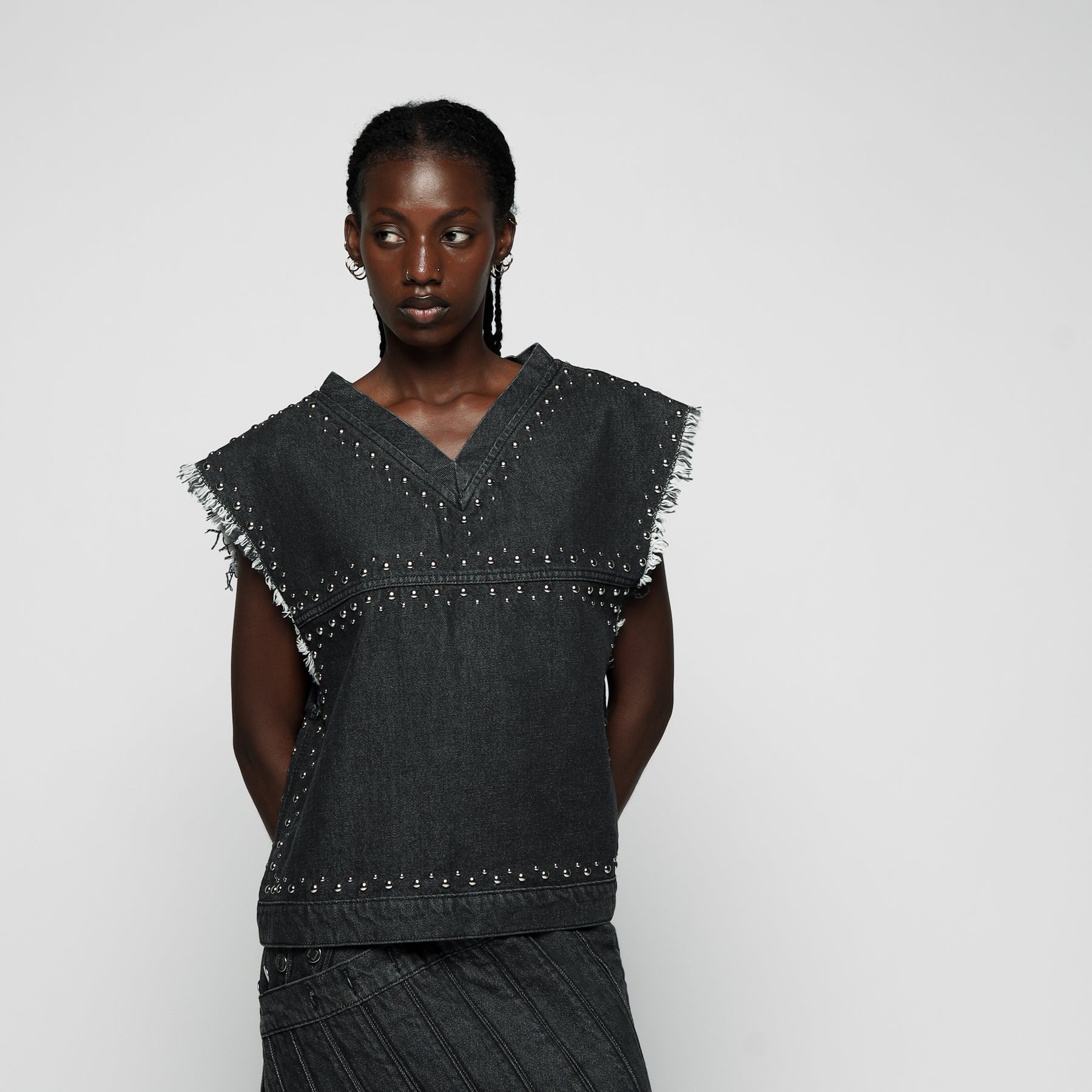 STUDDED TORSO TANK TOP - WOMAN