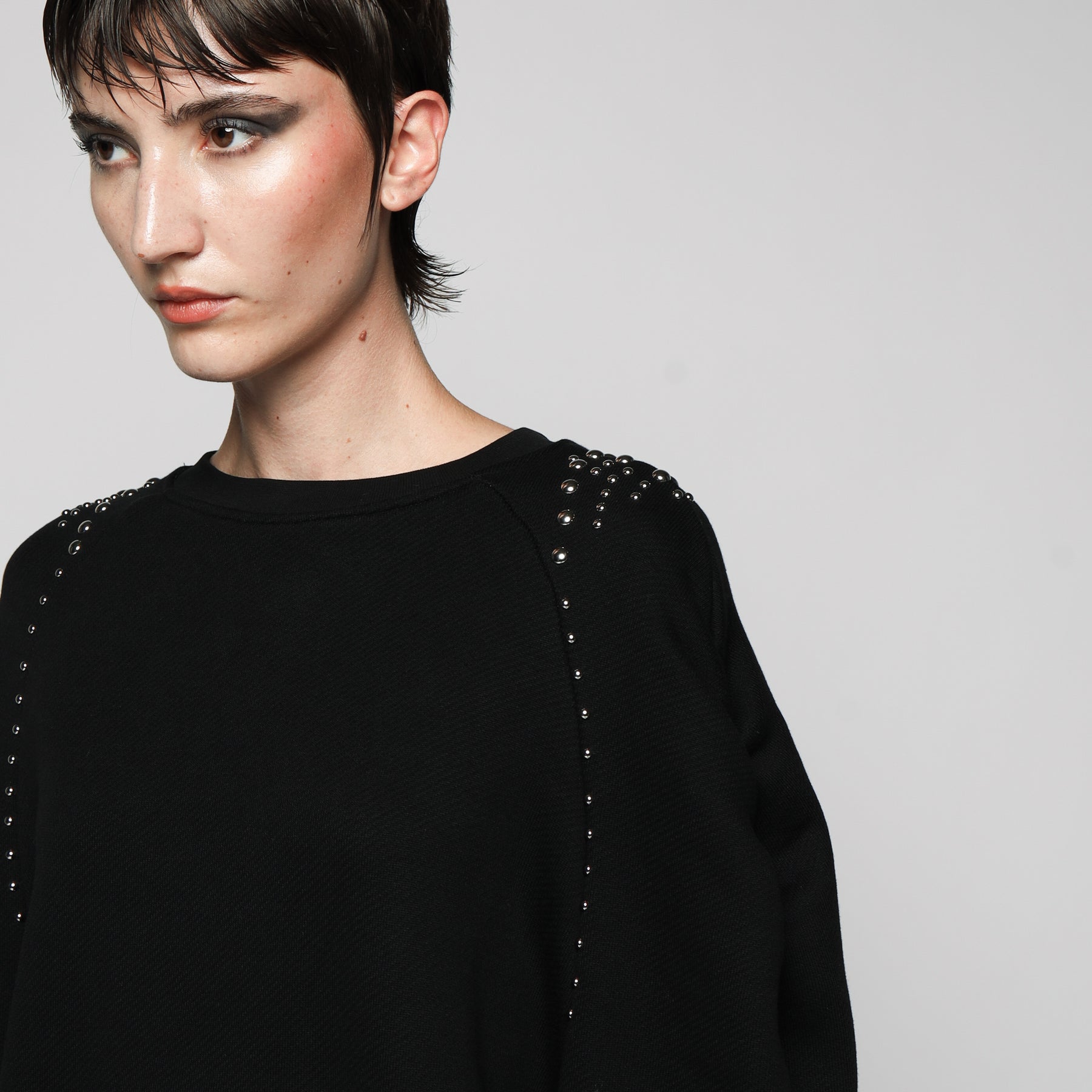 STUDDED SYNTAX CREWNECK - WOMAN