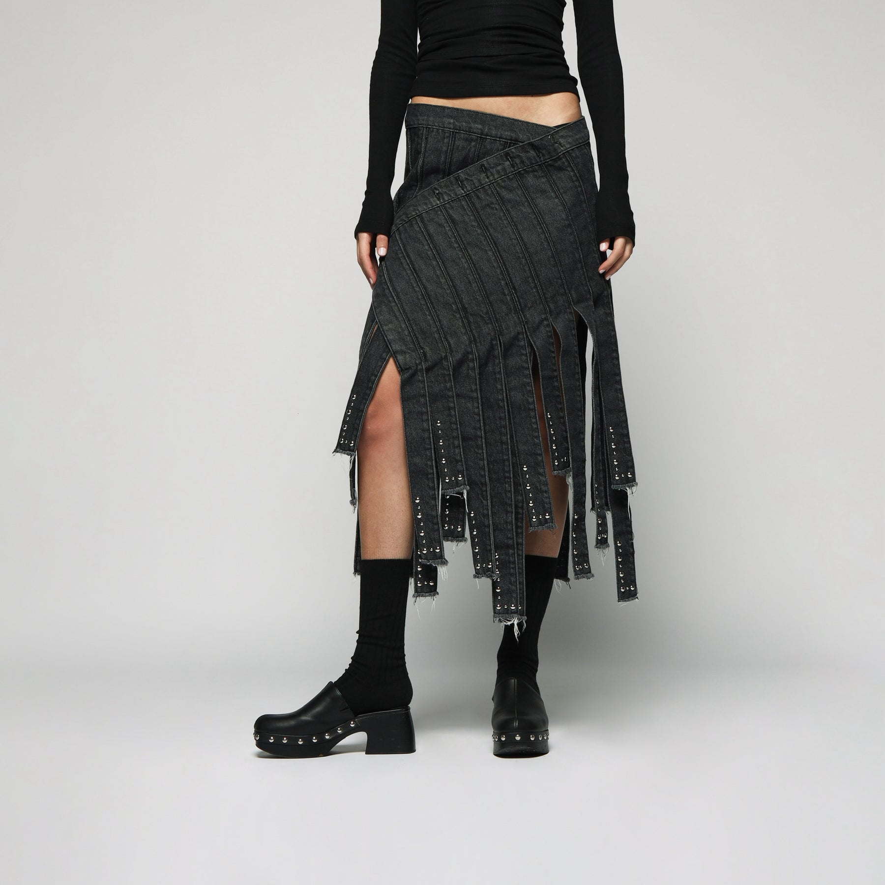 STUDDED GIRD SKIRT - WOMAN