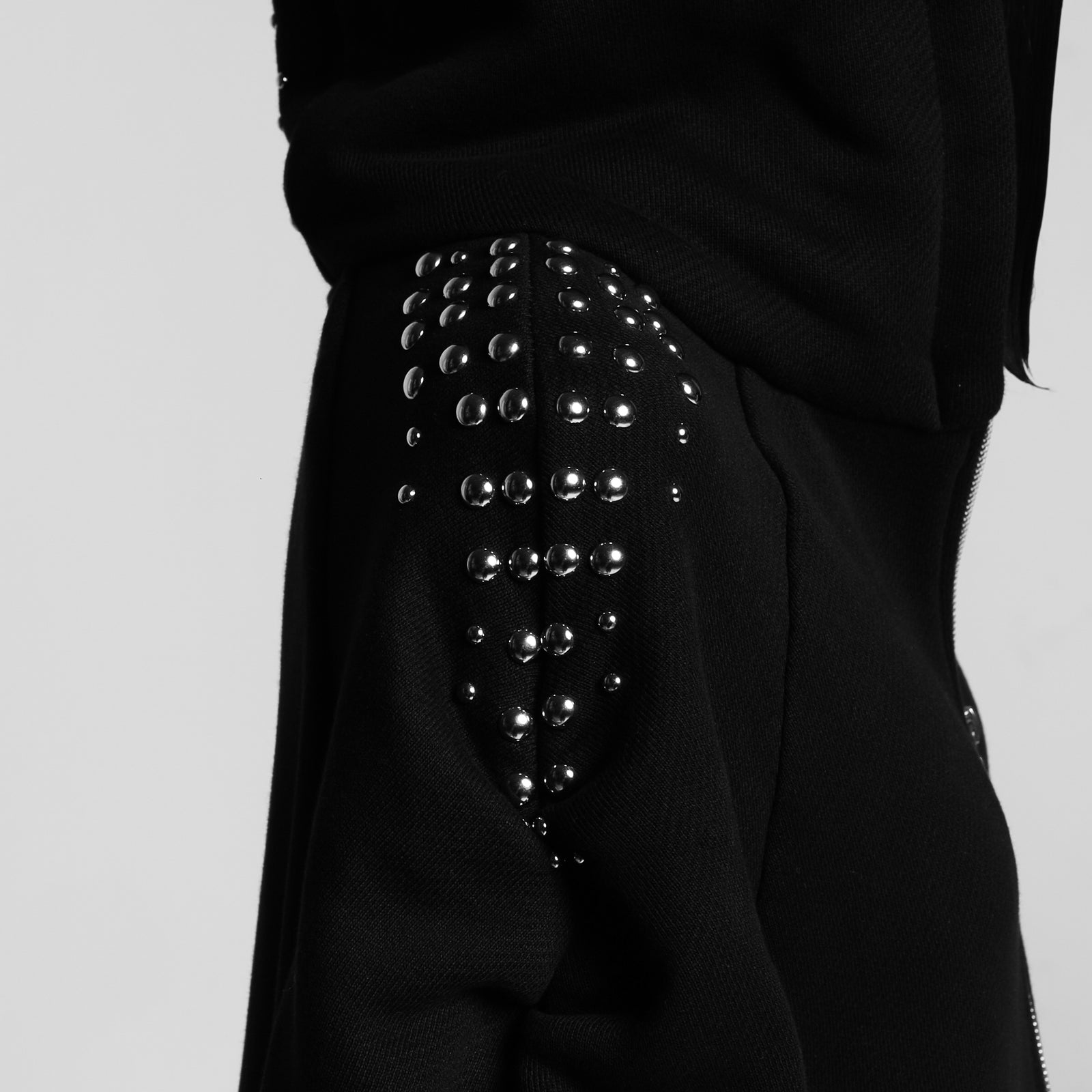 FELPA ZIP STUDDED SYNTAX CON DRAPPEGGIO  - DONNA